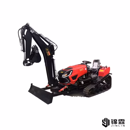 25 HP 미니 크롤러 트랙터, 논 및 마른 땅, 자유륜 경작, 도랑 파기, 쟁기질 및 기타 원격 제어 로봇 트랙터